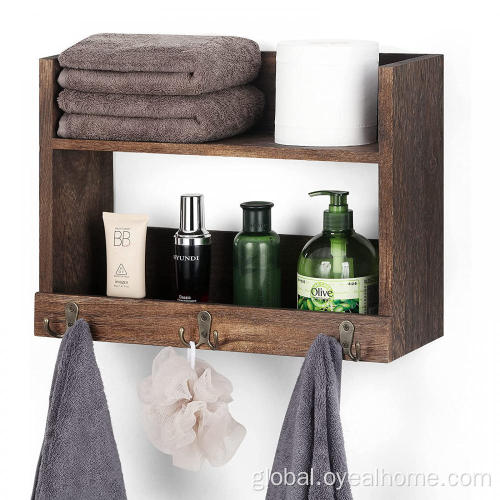 Bathroom Items Storage Wall Mount Towel & Coat Hooks with Shelf Supplier